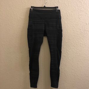 Striped Leggings with Mesh Sides and pockets